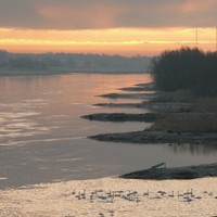 Elbe in der Dämmerung